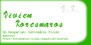 vivien korcsmaros business card
